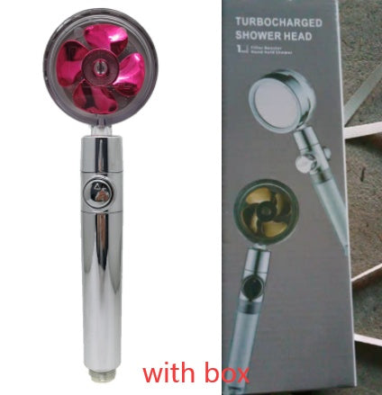 360° Rotation Turbo Fan Shower Head – High Pressure, Water Saving