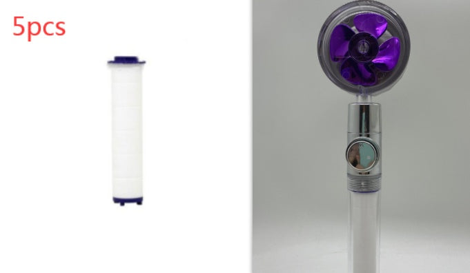 360° Rotation Turbo Fan Shower Head – High Pressure, Water Saving