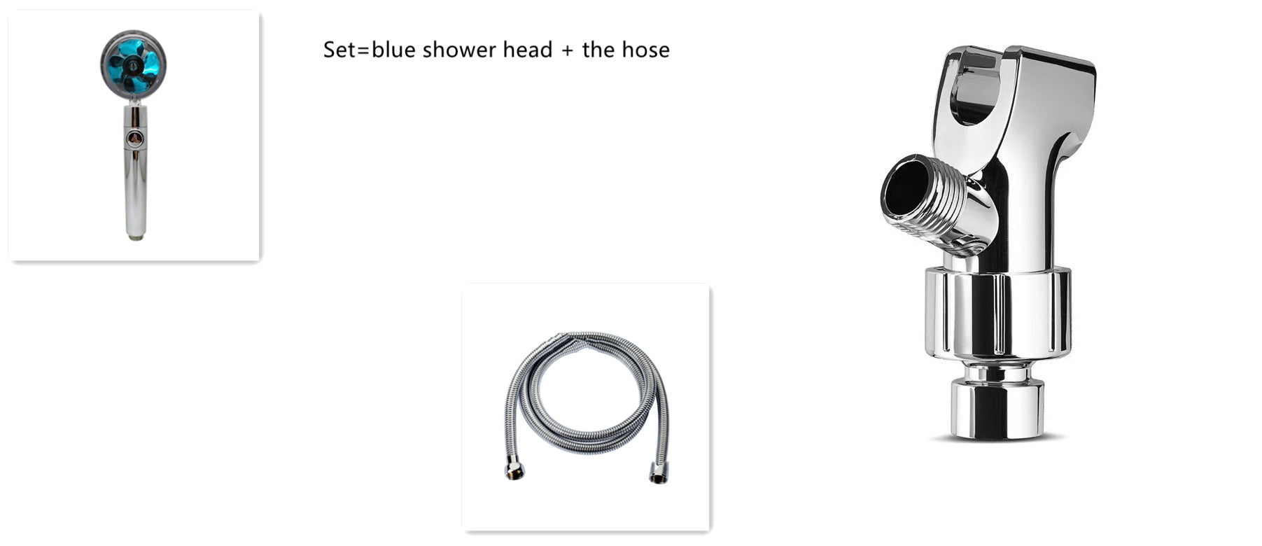 360° Rotation Turbo Fan Shower Head – High Pressure, Water Saving