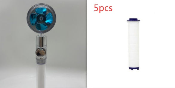 360° Rotation Turbo Fan Shower Head – High Pressure, Water Saving