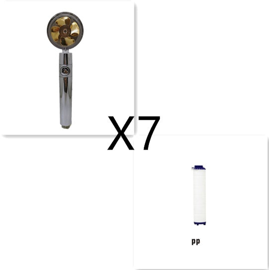 360° Rotation Turbo Fan Shower Head – High Pressure, Water Saving