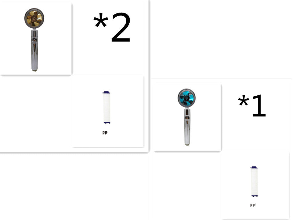 360° Rotation Turbo Fan Shower Head – High Pressure, Water Saving