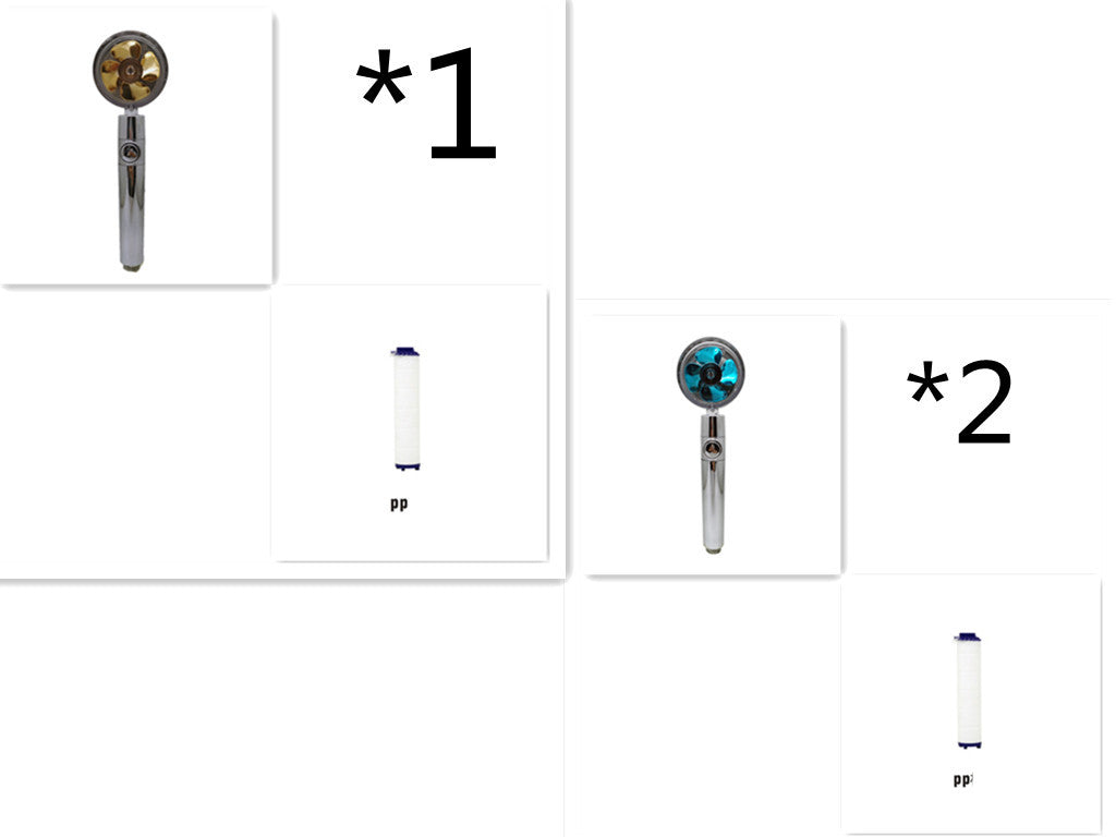 360° Rotation Turbo Fan Shower Head – High Pressure, Water Saving