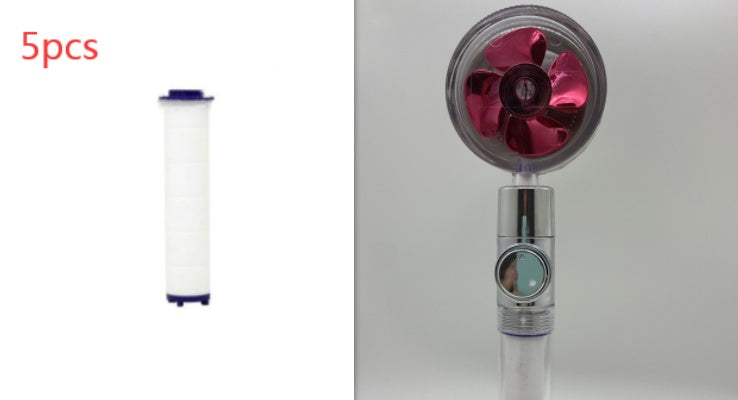 360° Rotation Turbo Fan Shower Head – High Pressure, Water Saving